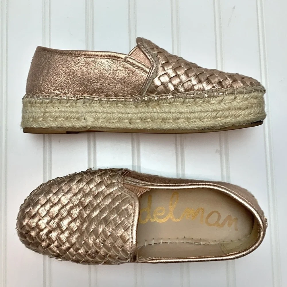 Sam Edelman Catherine rose gold platform espadrille 6.5W